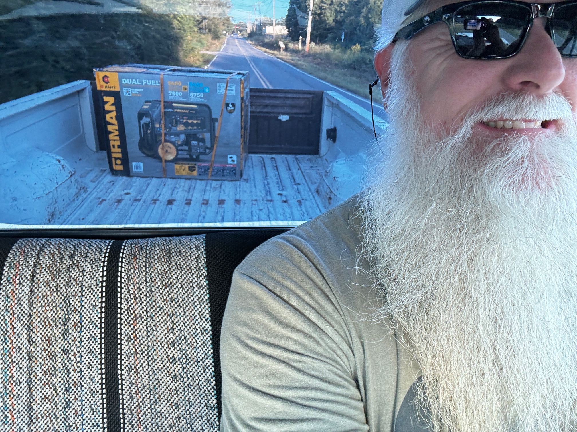 the author with a newly purchased generator